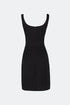 Square Collar Cut Out Black Mini Dress