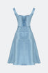Light Sky Blue Floral Detailed Midi Dress