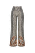 SILVER SEQUIN HIGH WAIST WIDE LEG TROUSERS
