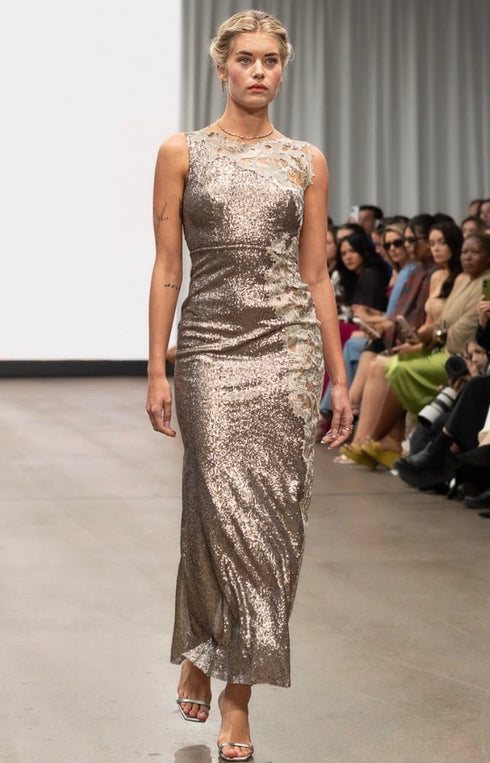 Champagne Lace Sequin Gown