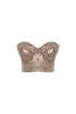 SILVER-CAMEL SEQUIN BRA FORM CROP TOP