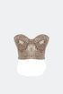 Silver-Camel Sequin Bra Form Crop Top