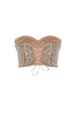 SILVER-CAMEL SEQUIN BRA FORM CROP TOP