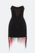 Shiny Fringe Strapless Night Dress