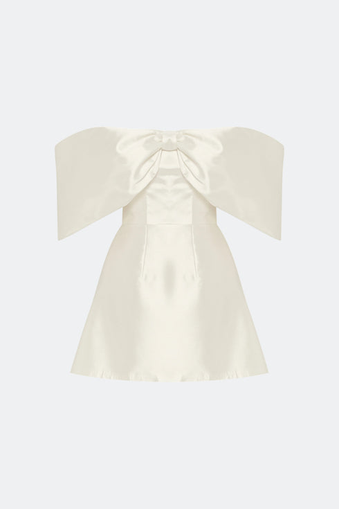 Bow Tie Sleeve Detailed Mini Dress