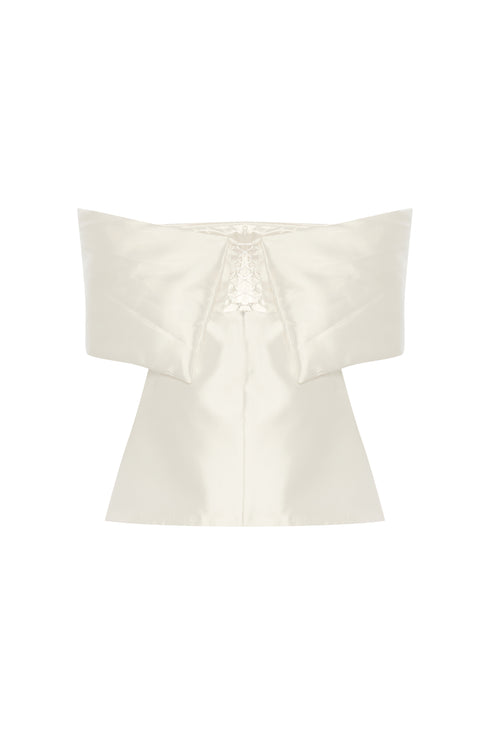 BOW TIE SLEEVE DETAILED MINI DRESS