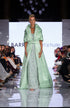 Hand-Embellished Mint Evening Gown with Glow-in-the-Dark Couture Cape