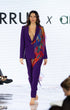 Violet Tailored Suit with Printed Scarf