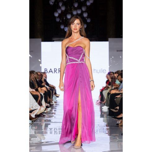 Radiance Magenta One-Shoulder Dress