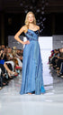 Bosphorus Blue Strapless Chiffon Gown