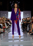 Violet Tailored Suit with Printed Scarf