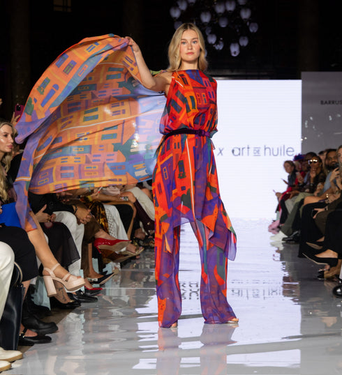 Colors of Balat Jumpsuit with Flowing Cape
