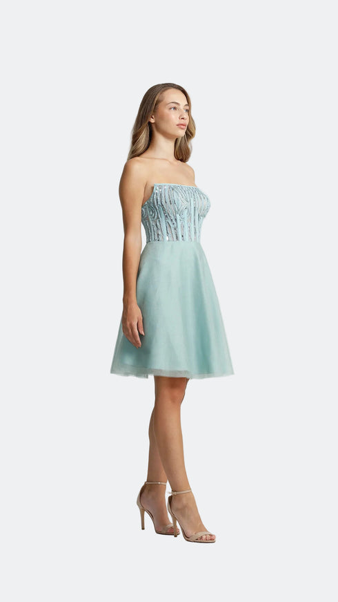 Sequin detailed mini dress
