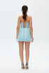 LIGHT BLUE TULLE DETAILED MINI DRESS