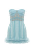 LIGHT BLUE TULLE DETAILED MINI DRESS