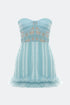 Light Blue Tulle Detailed Mini Dress