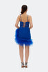 Tulle Detailed Cobalt Mini Dress