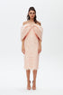 PUFF SHOULDER SYMMETRIC DRESS