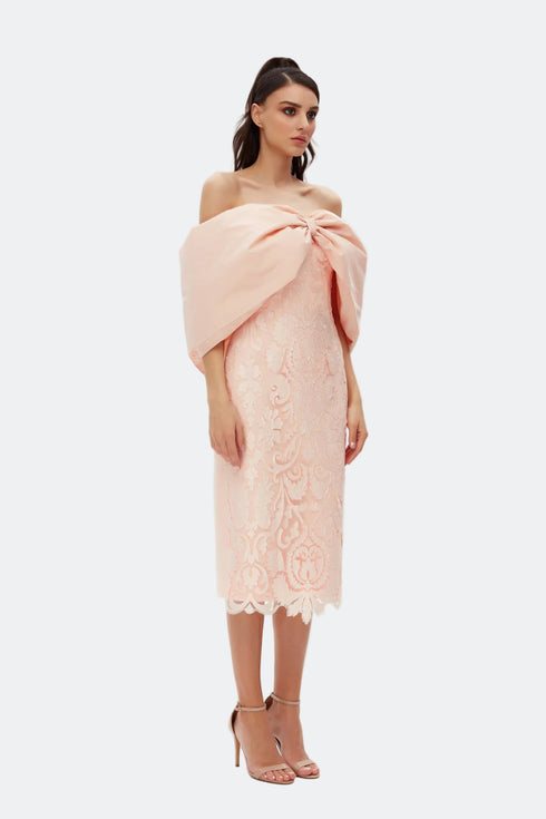 Puff Shoulder Symmetric Dress