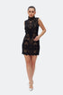Dark Navy Blue High Neck Mini Dress
