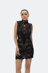 Dark Navy Blue High Neck Mini Dress