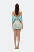 Sleeve Detailed Bicolor Mini Dress