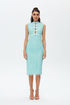TIFFANY BLUE BOW TIE DETAILED PENCIL DRESS