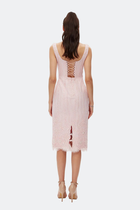 Elegant Lace Pencil Midi Dress
