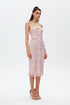 LIGHT PINK BOW TIE DETAILED PENCIL DRESS