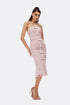 Light Pink Bow Tie Detailed Pencil Dress