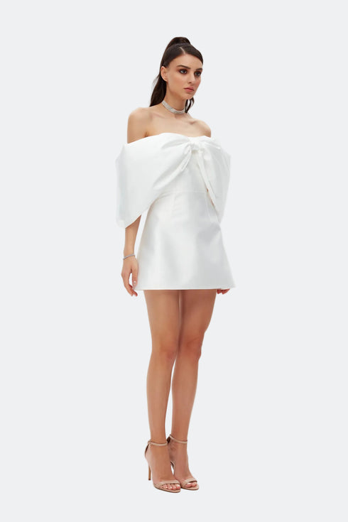 Bow Tie Sleeve Detailed Mini Dress