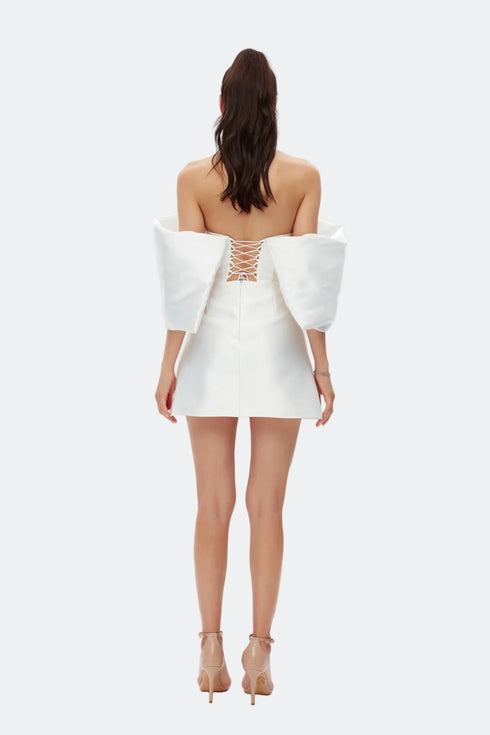 Bow Tie Sleeve Detailed Mini Dress