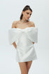 BOW TIE SLEEVE DETAILED MINI DRESS