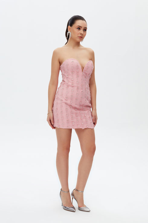 FLOWER PATTERN BODYCON MINI DRESS