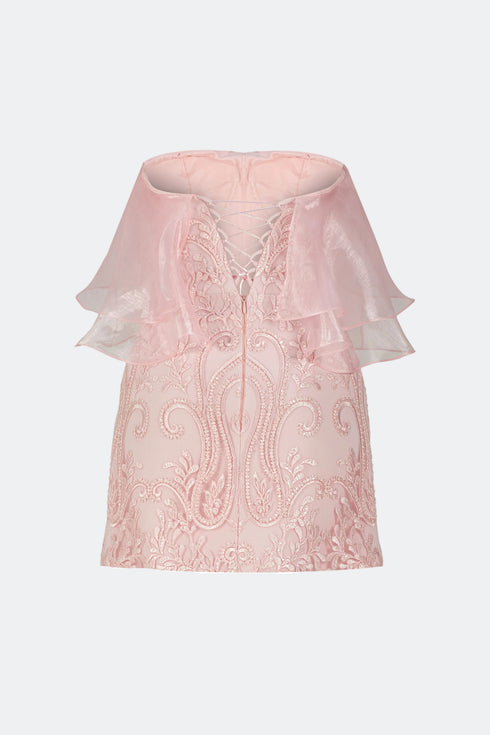 Flounce Detailed Lace Mini Dress