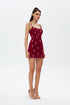 STONE EMBROIDERED STRAPS MINI DRESS