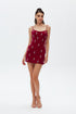 STONE EMBROIDERED STRAPS MINI DRESS