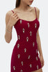 Stone Embroidered Straps Mini Dress