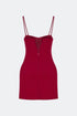 Stone Embroidered Straps Mini Dress