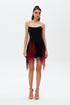 SHINY FRINGE STRAPLESS NIGHT DRESS