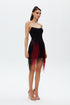 SHINY FRINGE STRAPLESS NIGHT DRESS