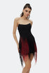 Shiny Fringe Strapless Night Dress