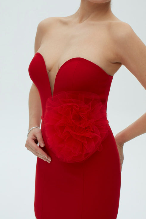 IRIS SWEETHEART NECK BODYCON MINI DRESS