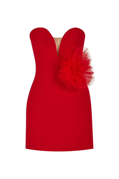 IRIS SWEETHEART NECK BODYCON MINI DRESS