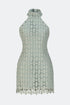 Leaf Halter Neck Mini Dress
