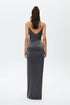 COWL NECK DEEP SLIT DRESS