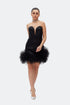 Puff Skirt Detailed Mini Dress