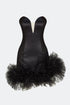Puff Skirt Detailed Mini Dress