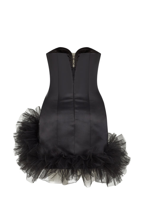 PUFF SKIRT DETAILED MINI DRESS