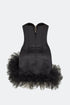 Puff Skirt Detailed Mini Dress